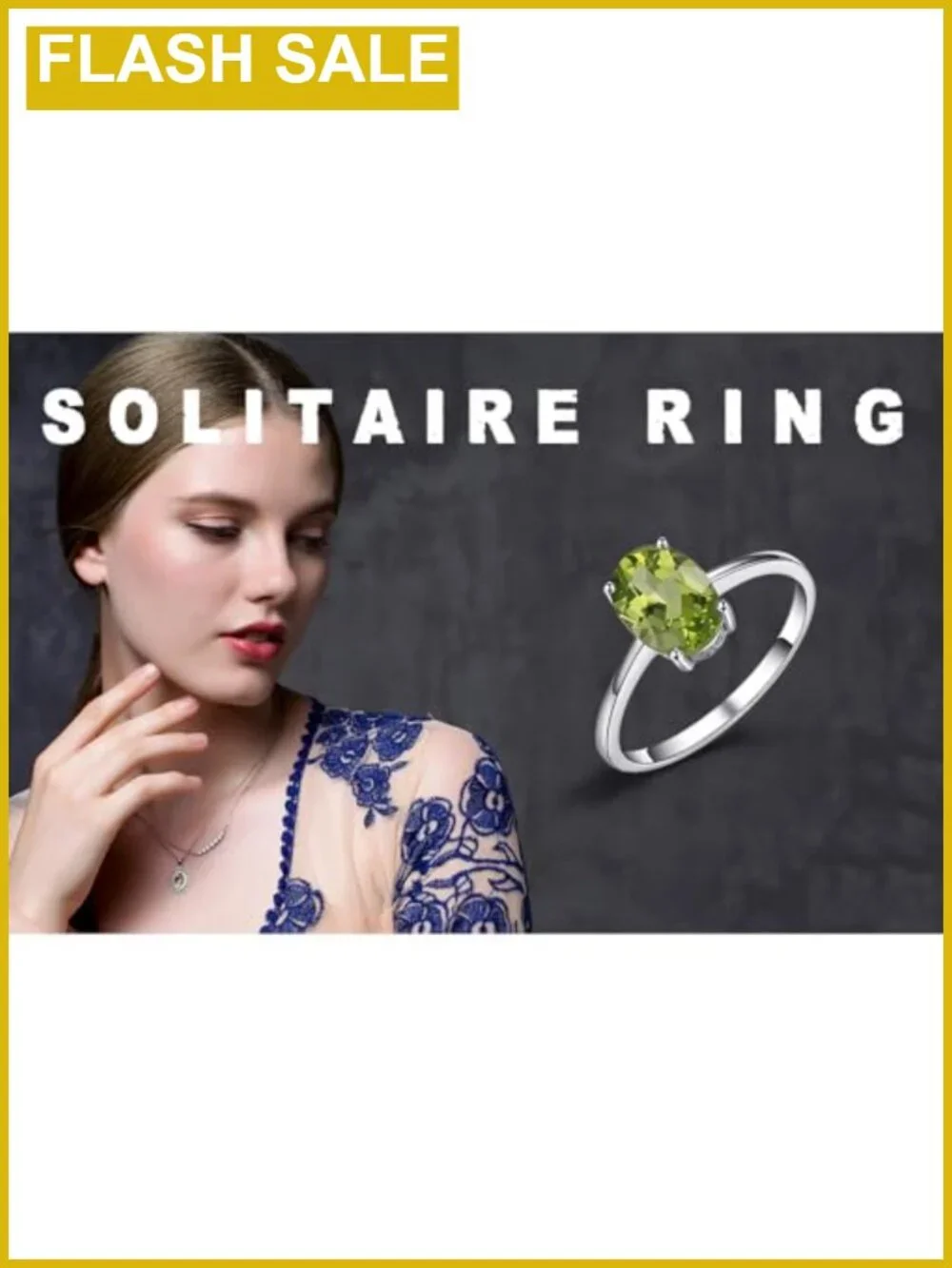 925 Sterling Silver Solitaire Engagement Ring Oval Cubic Zirconia